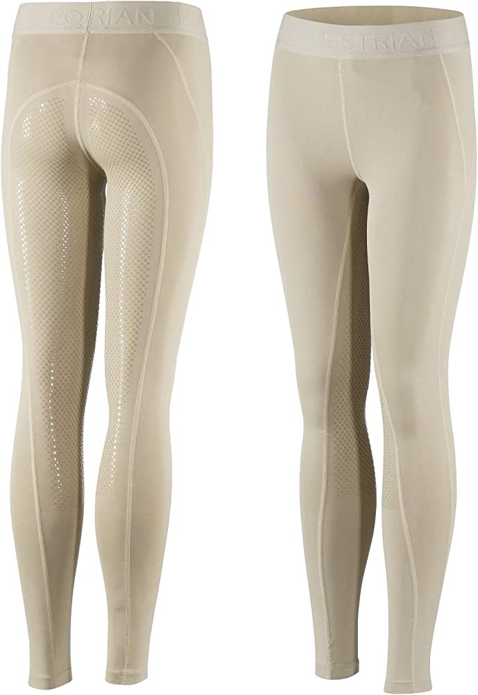 Girl's Horze Tan Full Seat Grip English Breeches
