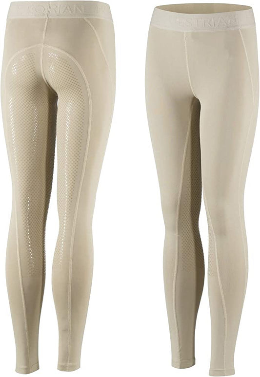 Horze Junior Tan Brown Active Silicone Full Seat Grip English Breeches