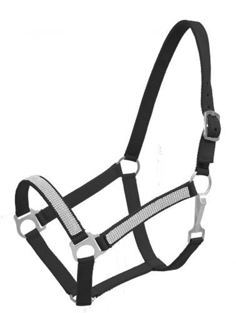 Horse Nylon Halter Crystal Noseband & Cheeks