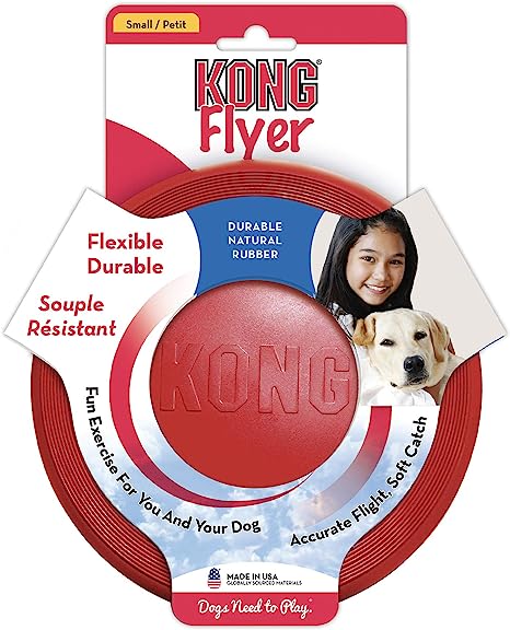 KONG Flyer Red Rubber Small or Large Frisbee Dog Toy