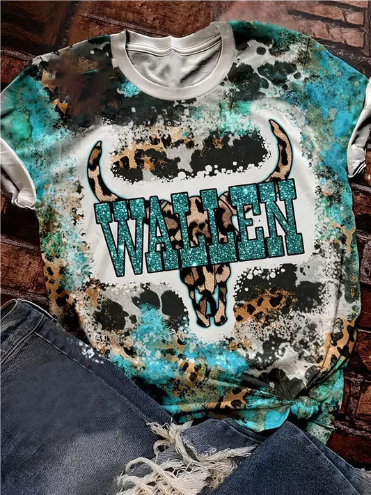 Wallen Leopard Print Retro T-Shirt