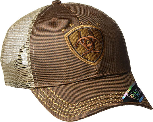 Men's Ariat Brown Oilskin Mesh Hat