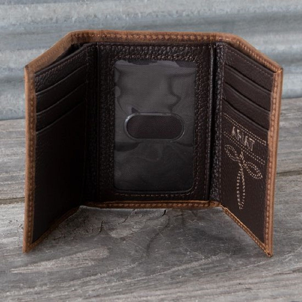 Ariat Tri-Fold Embossed Flag Wallet
