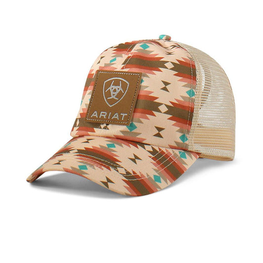 Ariat Women's Ponyflow Pink Aztec Print Ball Cap