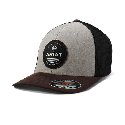 Men's Ariat Flexfit Logo Patch Cap Hat w/ Black mesh