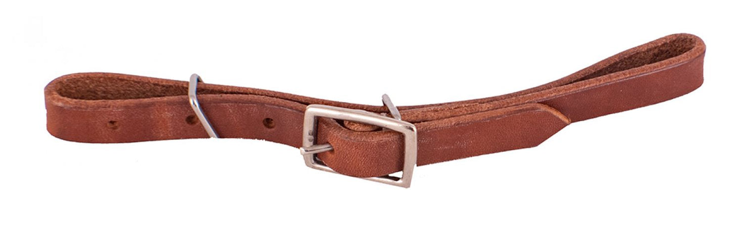 Fully adjustable HARNESS LEATHER CURB STRAP w/ 5 Pre-punched holes
