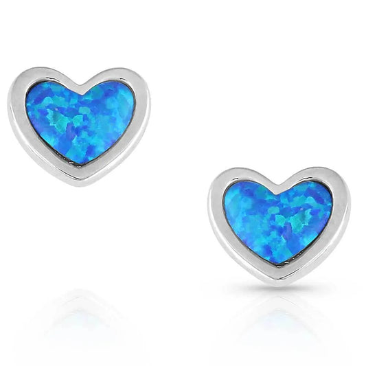 Montana Silversmiths 'HIDDEN LAKE GLACIAL POOLS' HEART EARRINGS Turquoise