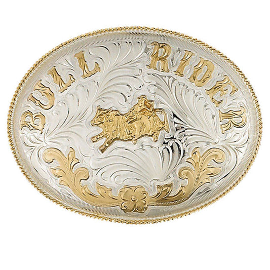 Bull Rider German Silver Belt Buckle - Oversize