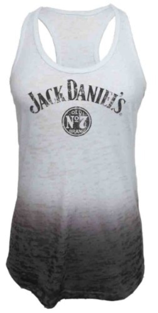 Women's Jack Daniel's White Burnout Racerback Tank Top White