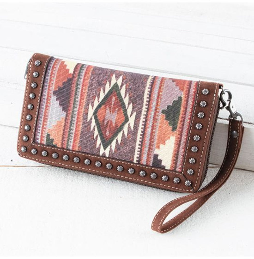 Nocona Aztec Adobe Clutch Wallet