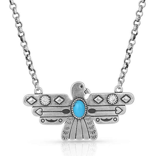 Montana Silversmiths Rising Above Thunderbird Turquoise Necklace