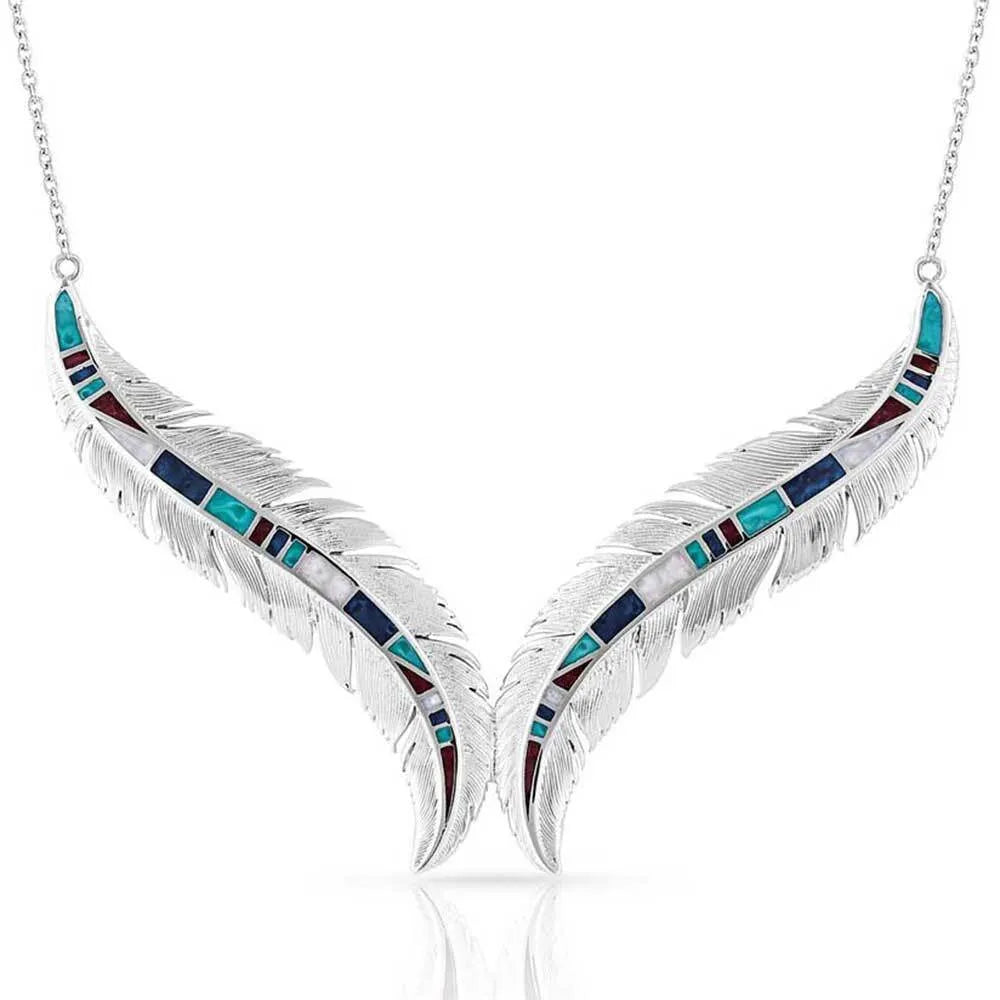 Montana Silversmiths 'Breaking Trail' Feather Necklace