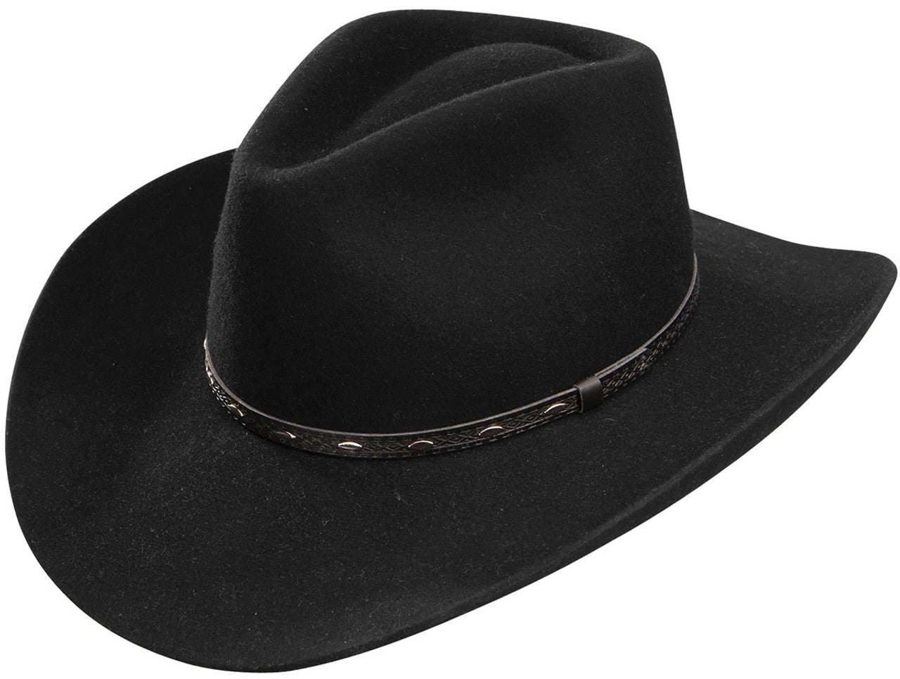 Black Resistol Briscoe 3X Wool Cowboy Hat w/ 3 1/2" brim