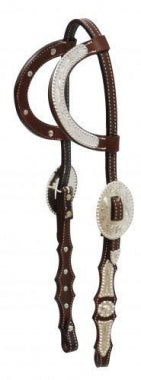 Showman Double Ear Show Bridle w/ Silver Accents