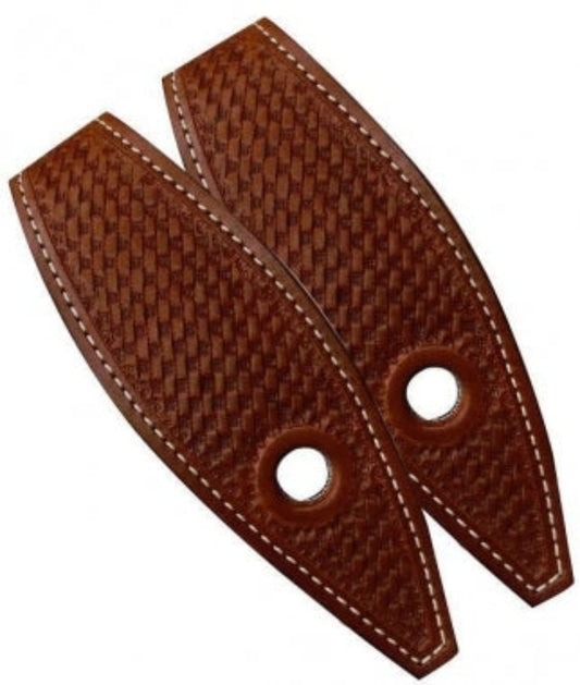 Basket Tooled Leather Slobber Straps