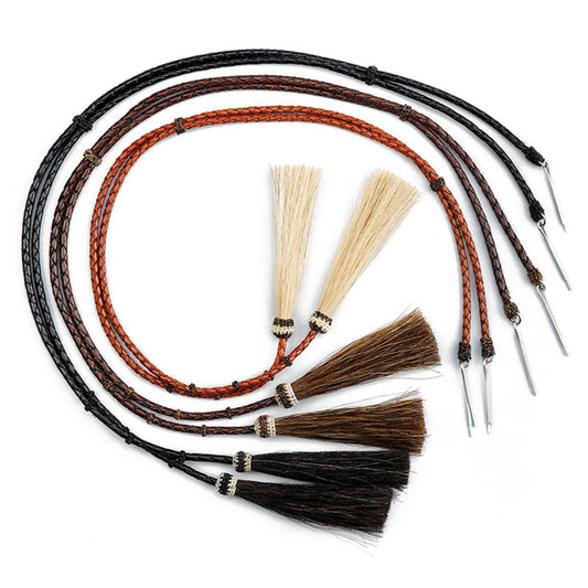 Leather Stampede Strings Horse Hair Tassles