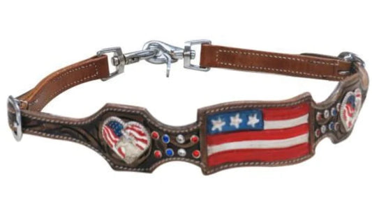 American Flag Leather Wither Strap