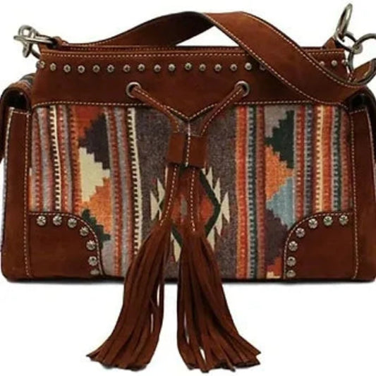 Nocona Belt Co. Women's Conceal Weapon Aztec Satchel Handbag Purse