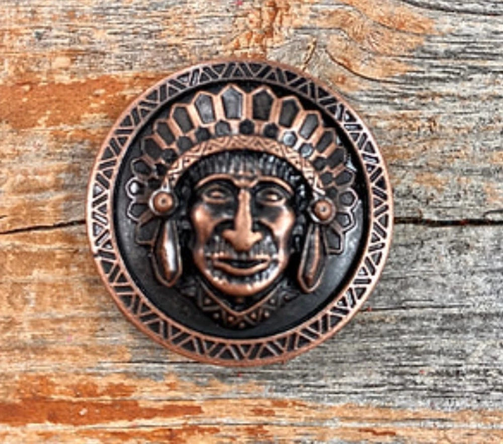 1 1/2" Copper Native American Concho