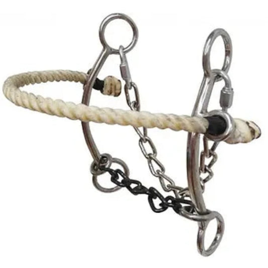 Stainless Combo Hackamore 5" Sweet Iron Sliding Chain Mouth