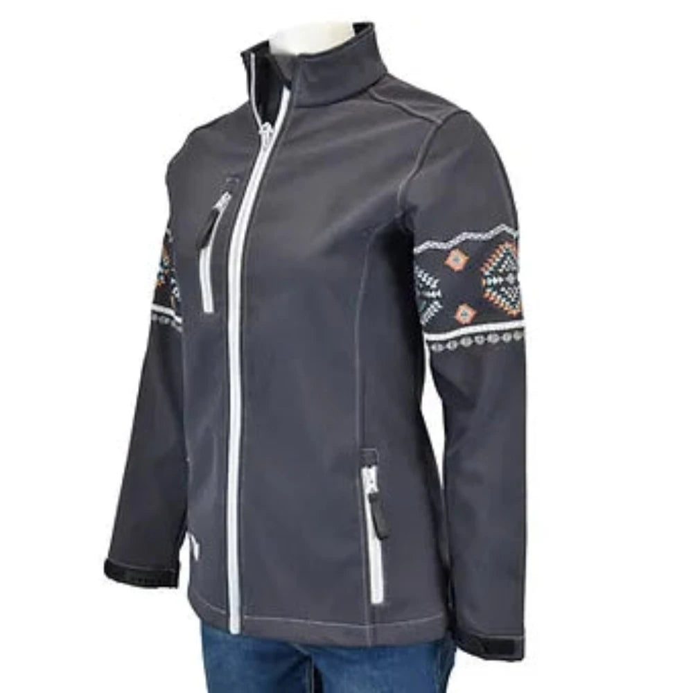 Women's Soft Shell Jacket With Southwest Design On Sleeve