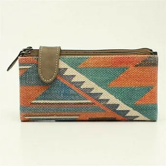 Blazin Roxx 'Jenni' Snap Clutch Wallet w/ Southwestern colors & design