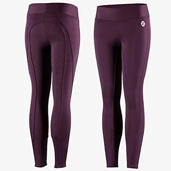 Horze Youth Jr Purple Active Silicone Full Seat Tights / Breeches