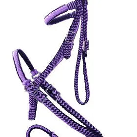Braided Nylon Bitless Bridle with Reins