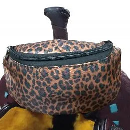 Cheetah Print Saddle Pouch