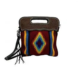 Burgundy and Yellow Saddle Blanket Handbag Crossbody Purse SALE!!