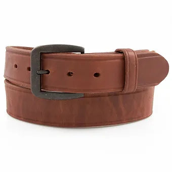 3D Belt Co. Men's Genuine Leather Brown Belt w/ Brass Buckle