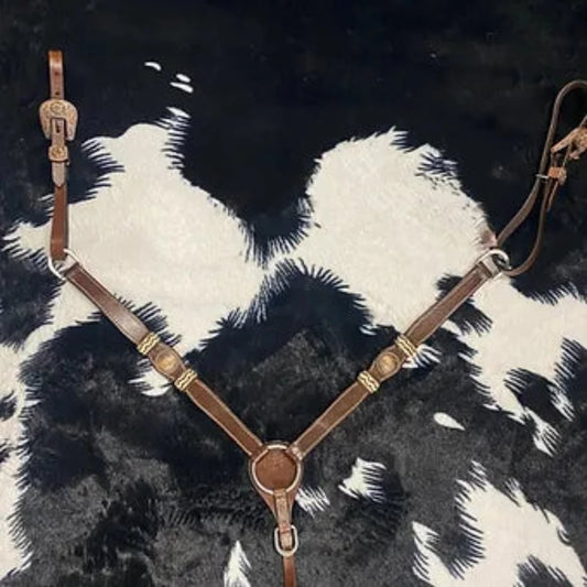 Circle Y Rough Stock Breast Collar w/ Rawhide accents
