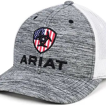 Gray & white YOUTH ARIAT BASEBALL CAP HAT