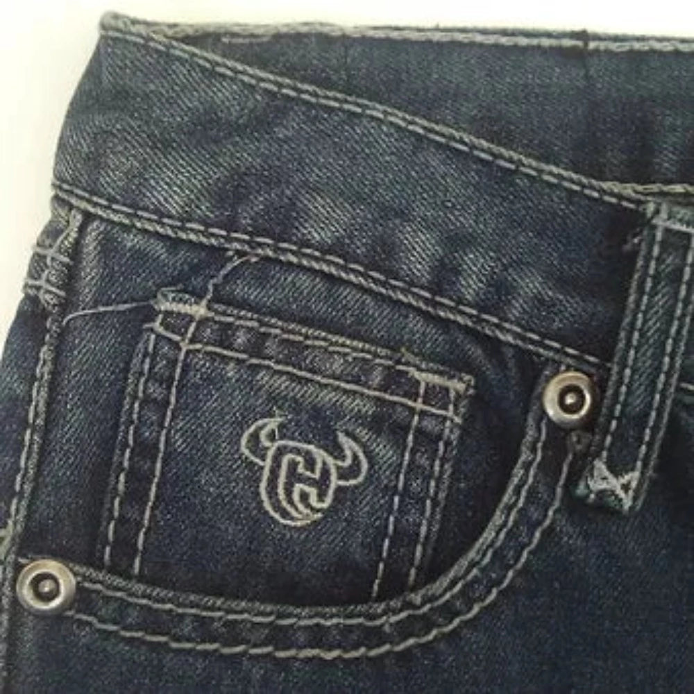 Boy's Cowboy Hardware Jeans w/ Steer skull Barbed wire pockets