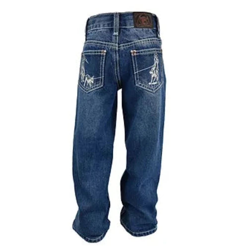 Cowboy Hardware Medium Wash Born To Rope Embroidered Jeans