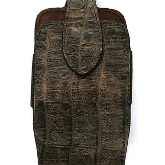 Genuine Leather Croc Print Cell Phone Case