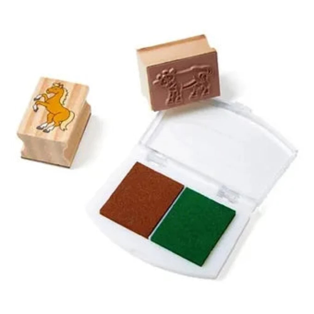 Melissa & Doug STAMP-A-SCENE FARM w/ 20 Stamps Colored pencils Stamp pad