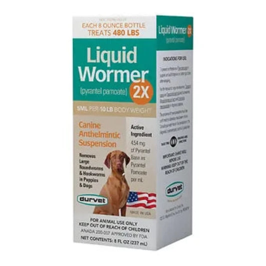 Durvet Liquid Dog Wormer 2X 8 oz.