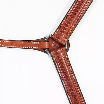 Circle Y Straight Shell Tooled Breast Collar