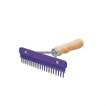 6" Mini Fluffer Comb w/ Wooden handle For grooming goat & sheep legs