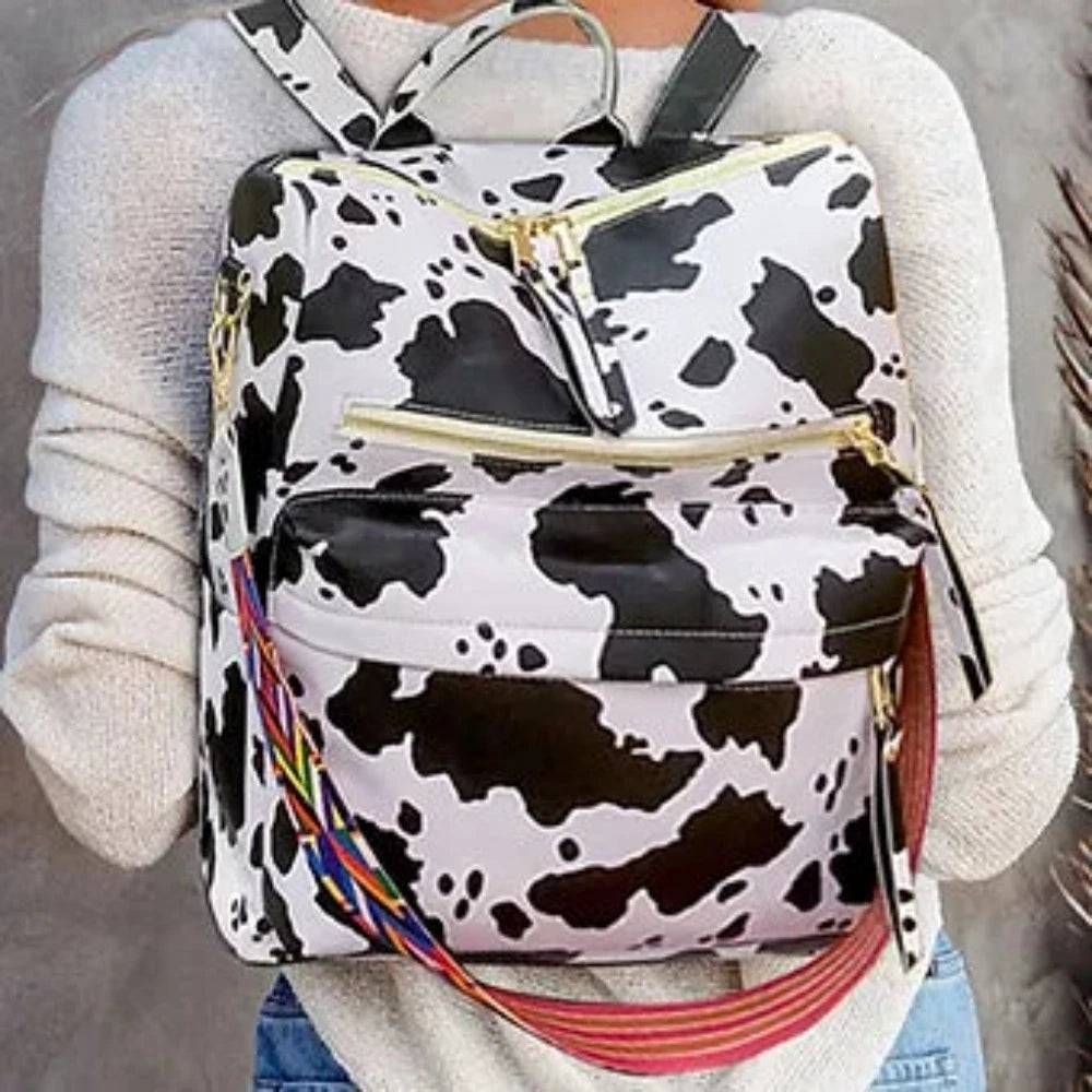 Cow Pattern Color Straps Backpack SALE!!