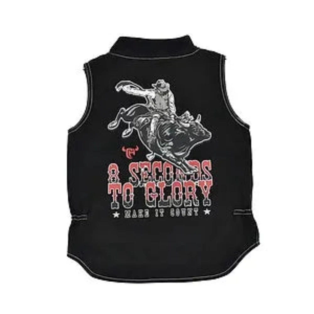 Boy's Cowboy Hardware '8 Seconds Make It Count' Vest