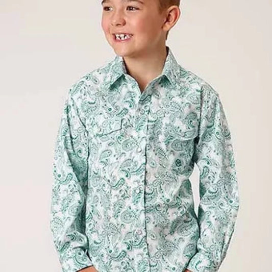 Boy's Roper Jade Paisley Western Shirt