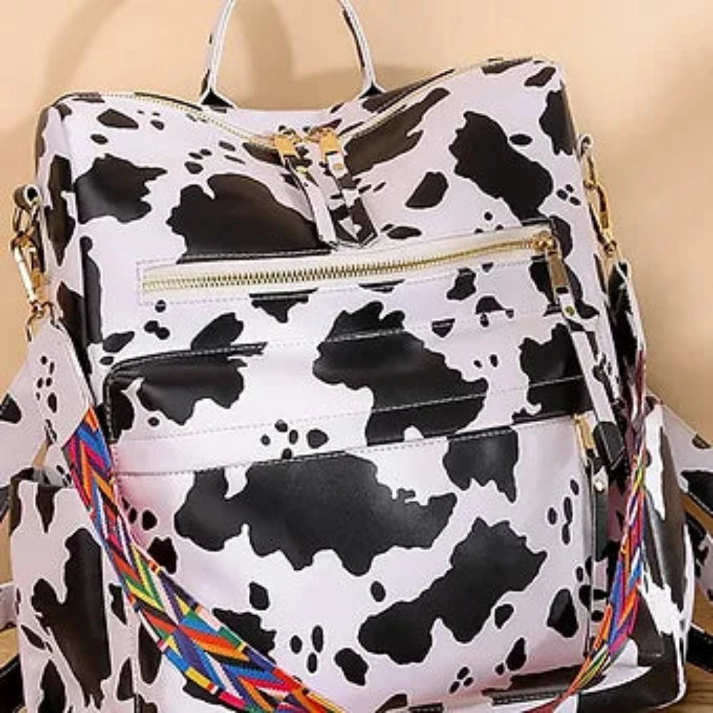 Cow Pattern Color Straps Backpack SALE!!