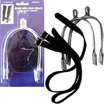 Childs Humane Blunt Knob End English Spurs & Straps