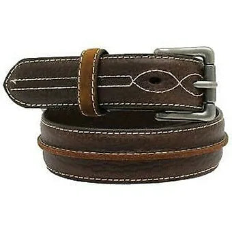3D Belt Co. Youth Genuine Leather Western Belt w/ Raised Leather Center