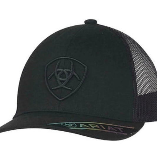 Men's Ariat Black Logo Snapback Ball Cap