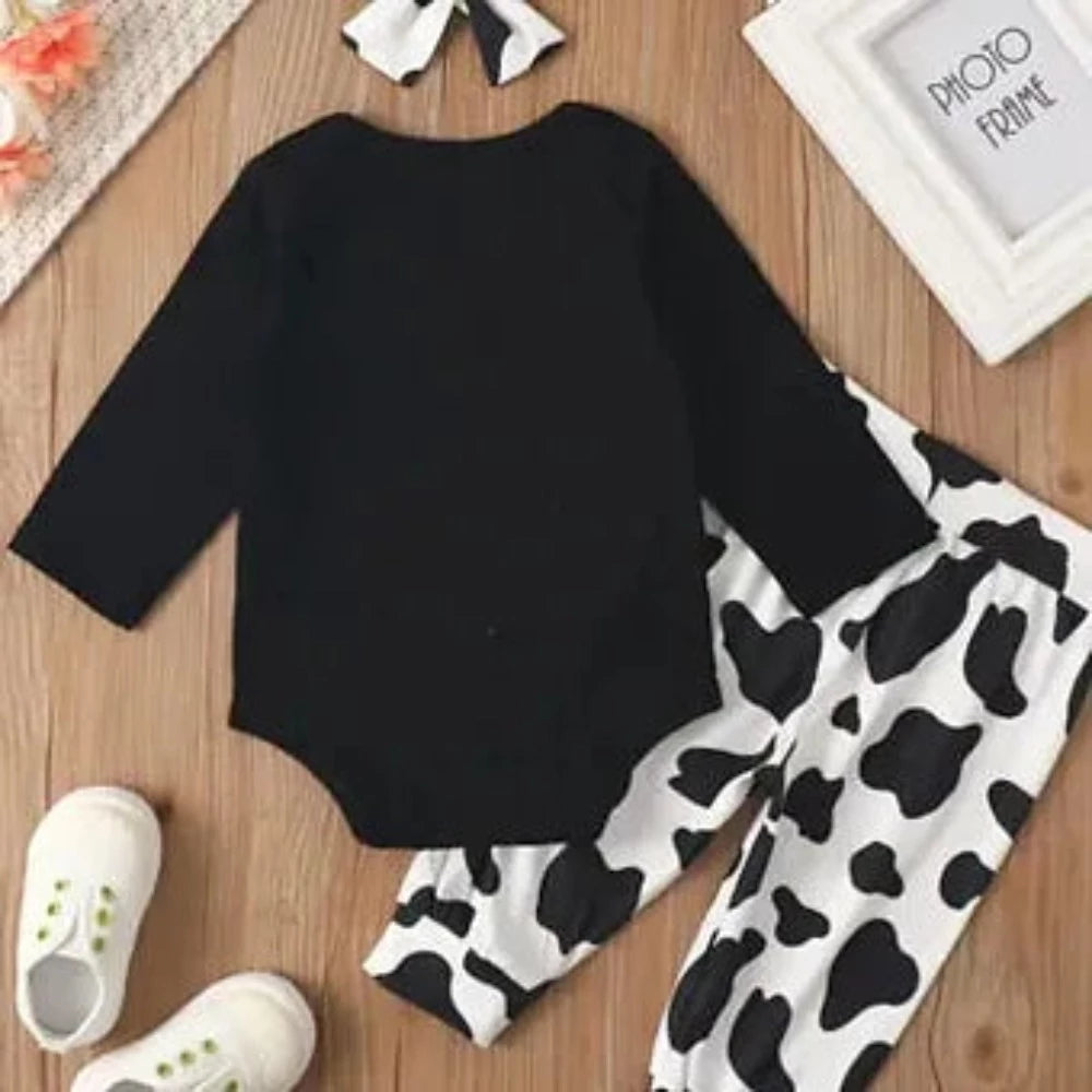 Infant Baby Youth Black & White 'Heifer Please' Cow Bodysuit Romper