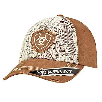 Ariat Women's Women's Lace Front Cap Hat, Brown