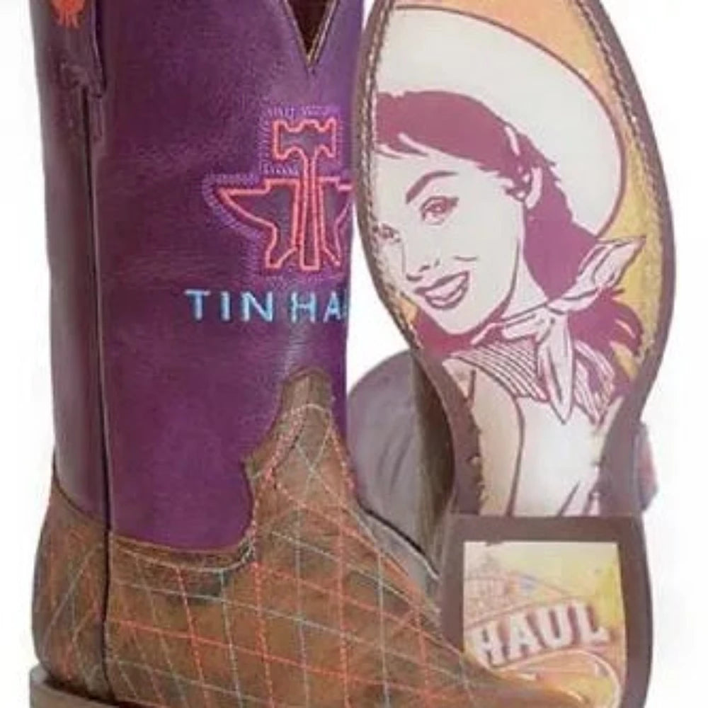 Women's Tin Haul Purple Retro 'Rodeo Sweetheart' Cowboy Boots